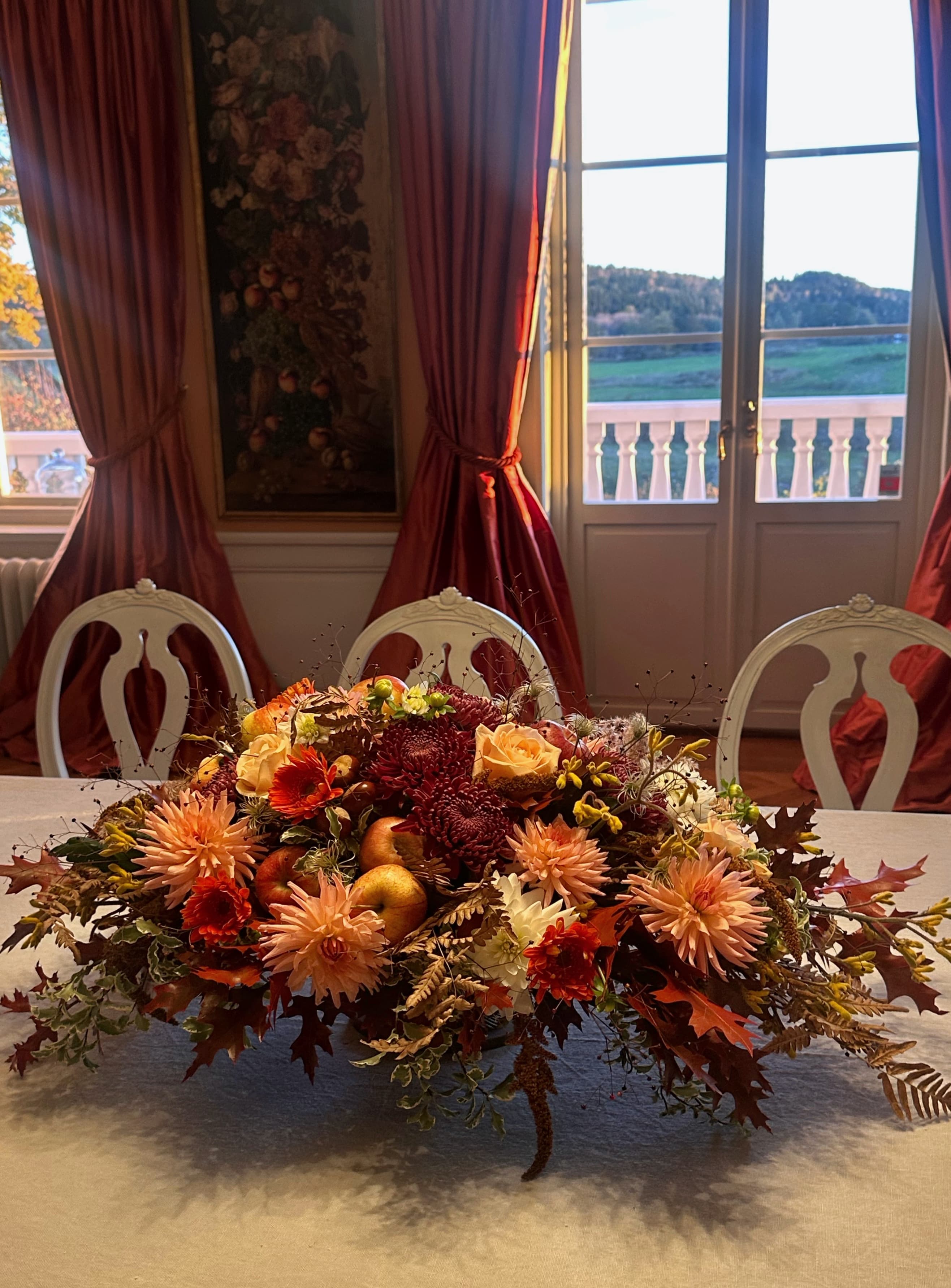 Slottsbröllop blomsterarrangemang